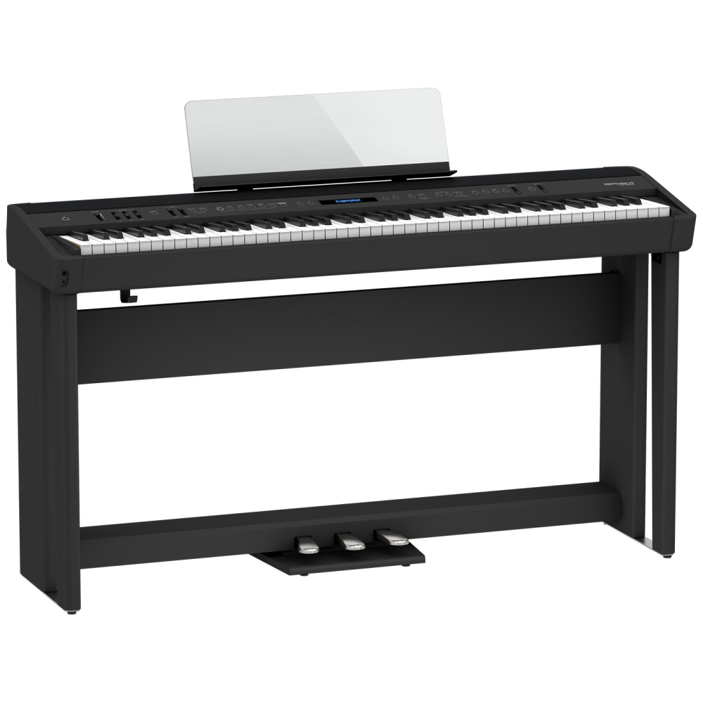 Roland FP-90X Piano Kit Bundle with Stand, Pedal Unit & Bench in Black