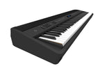Roland FP-90X portable digital piano in black, showcasing the sleek keyboard and control panel.