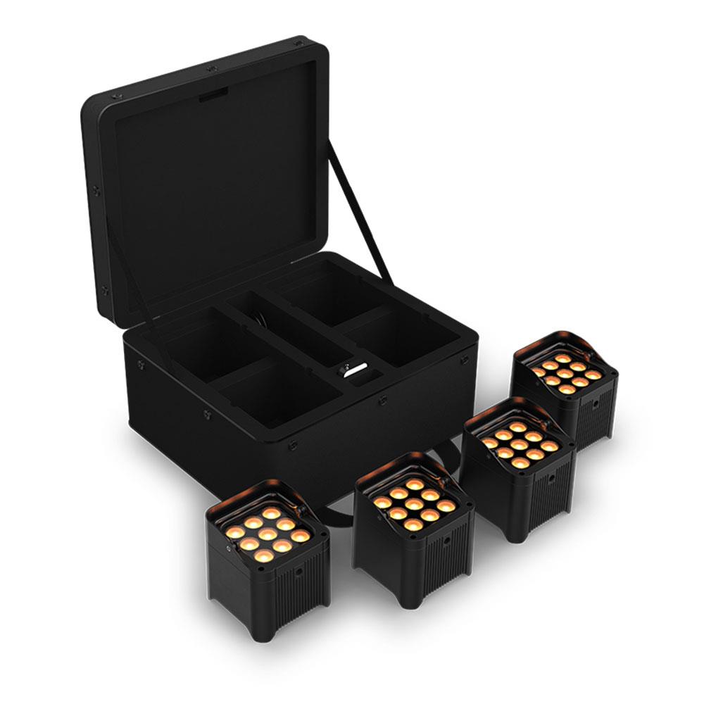 Chauvet DJ Freedom Q9 IP RGBW 4 Pack LED Wireless Parcan Kit with Carry Case