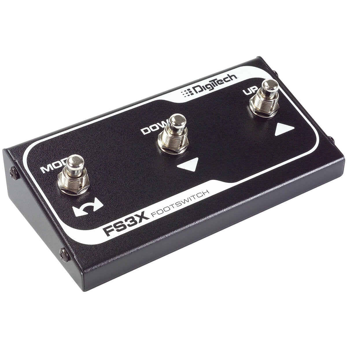 DigiTech FS3X 3-button footswitch for effects pedals, featuring durable design and clear labeling for Trio pedal control.