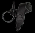 Franklin 2.5 Inch Black Leather with Black Stitching Guitar Strap