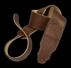 Franklin 2.5 Inch Natural Leather with Gold Stitching Guitar Strap