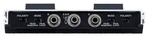 BOSS FS-6 dual footswitch used for effects pedals, showing two sturdy black footswitch buttons on a silver metal base.