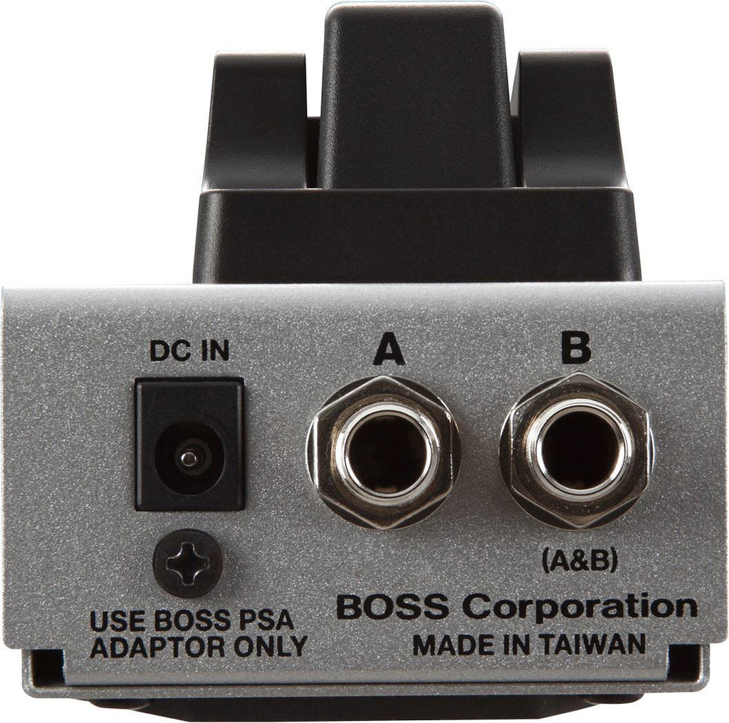 BOSS FS-7 dual footswitch for effects pedals, showing two sturdy black footswitch buttons on a compact metal enclosure.