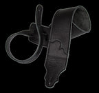 Franklin 3 Inch Black Leather with Black Stitching Guitar Strap