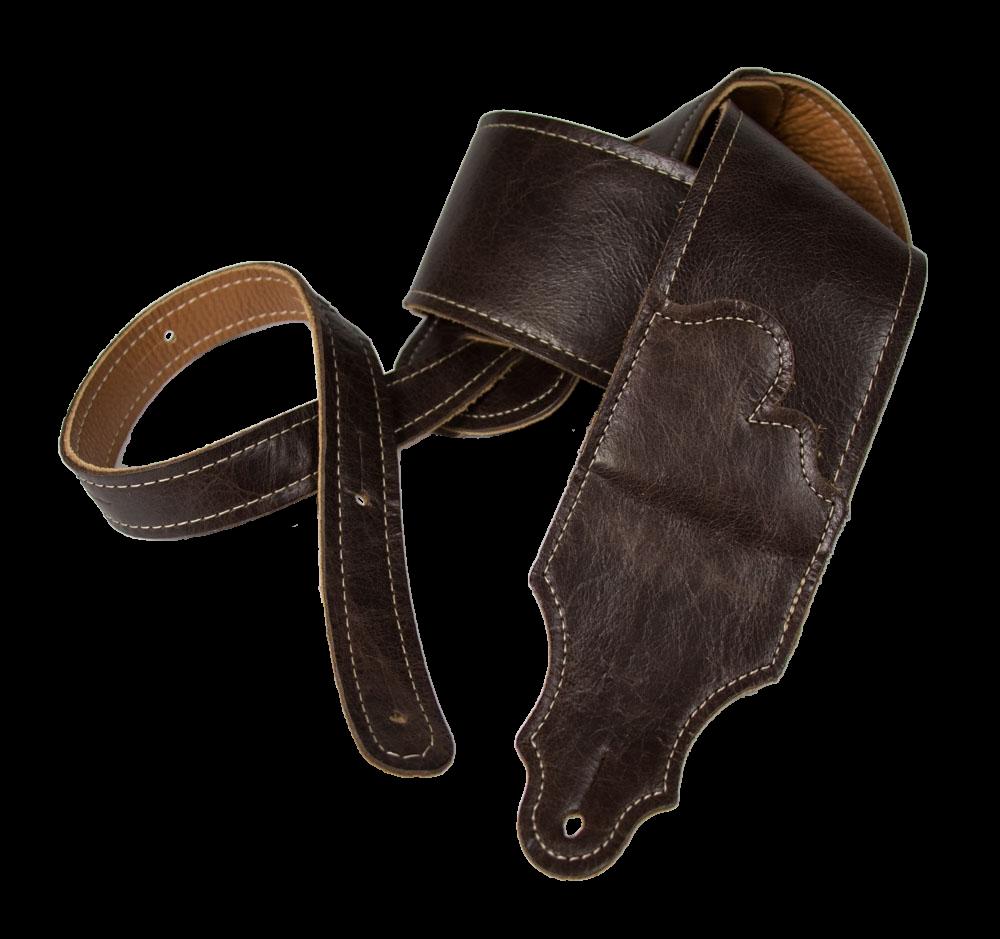 Franklin 3 Inch Jackson Hole Chocolate Leather with Honey Stitching Guitar Strap