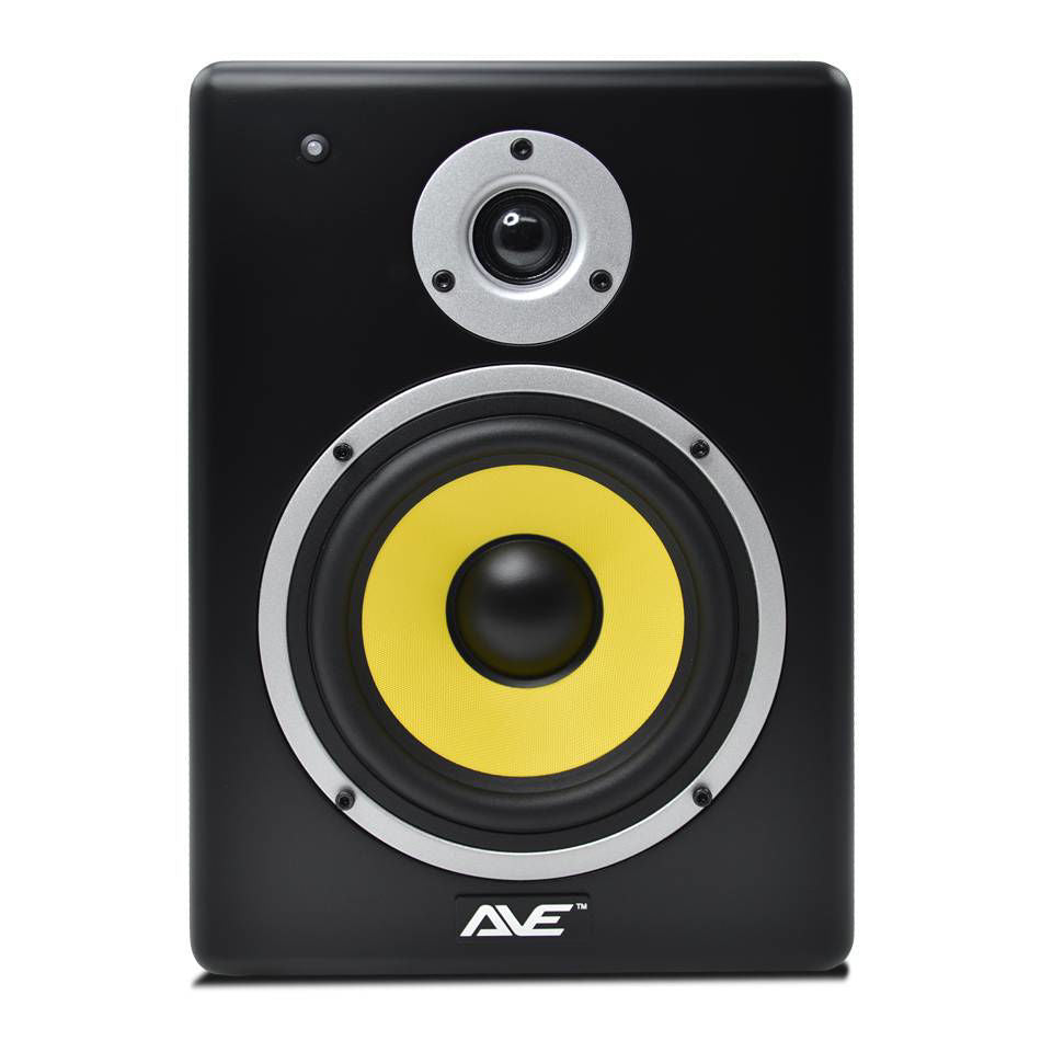 AVE Fusion 8 studio monitor speaker, 8-inch studio monitor with sleek black design and front-facing speaker grille.
