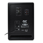 AVE Fusion 8 studio monitor speaker in black, showing the 8-inch driver and sleek design for professional audio monitoring.