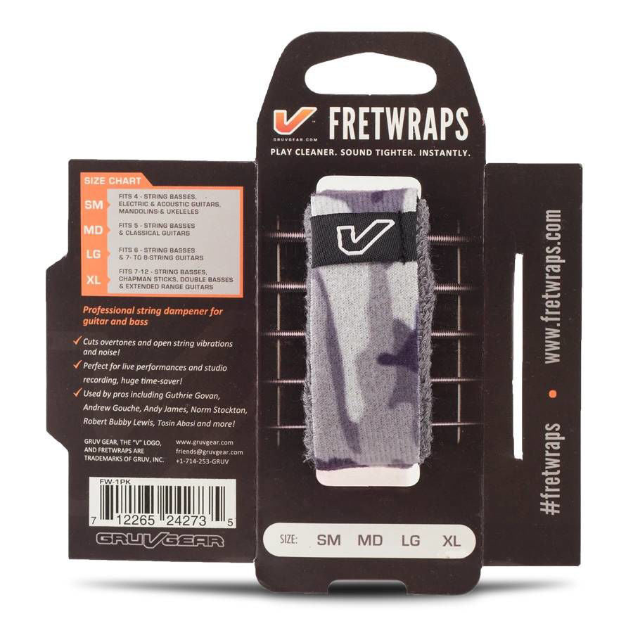 Gruv Gear FretWraps Guitar String Muter in Camo White - Small (1-Pack)