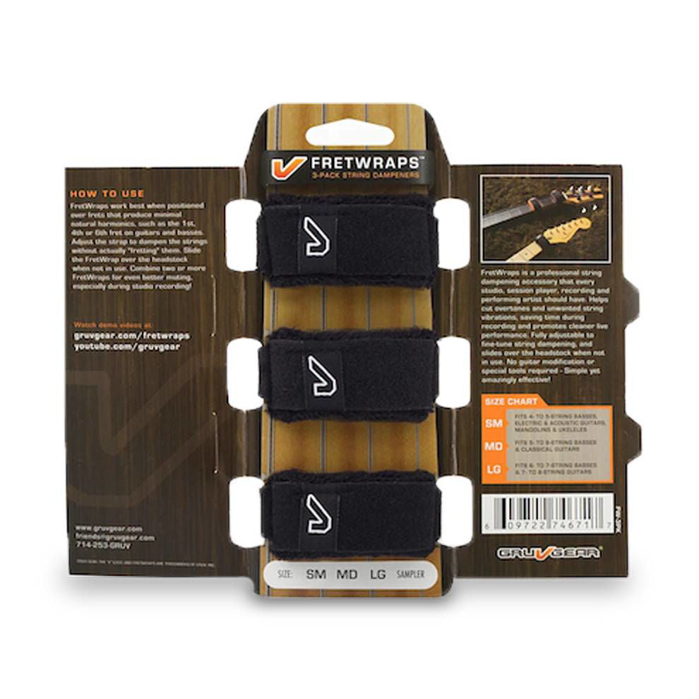Gruv Gear Large Fretwraps in Black (3-Pack)