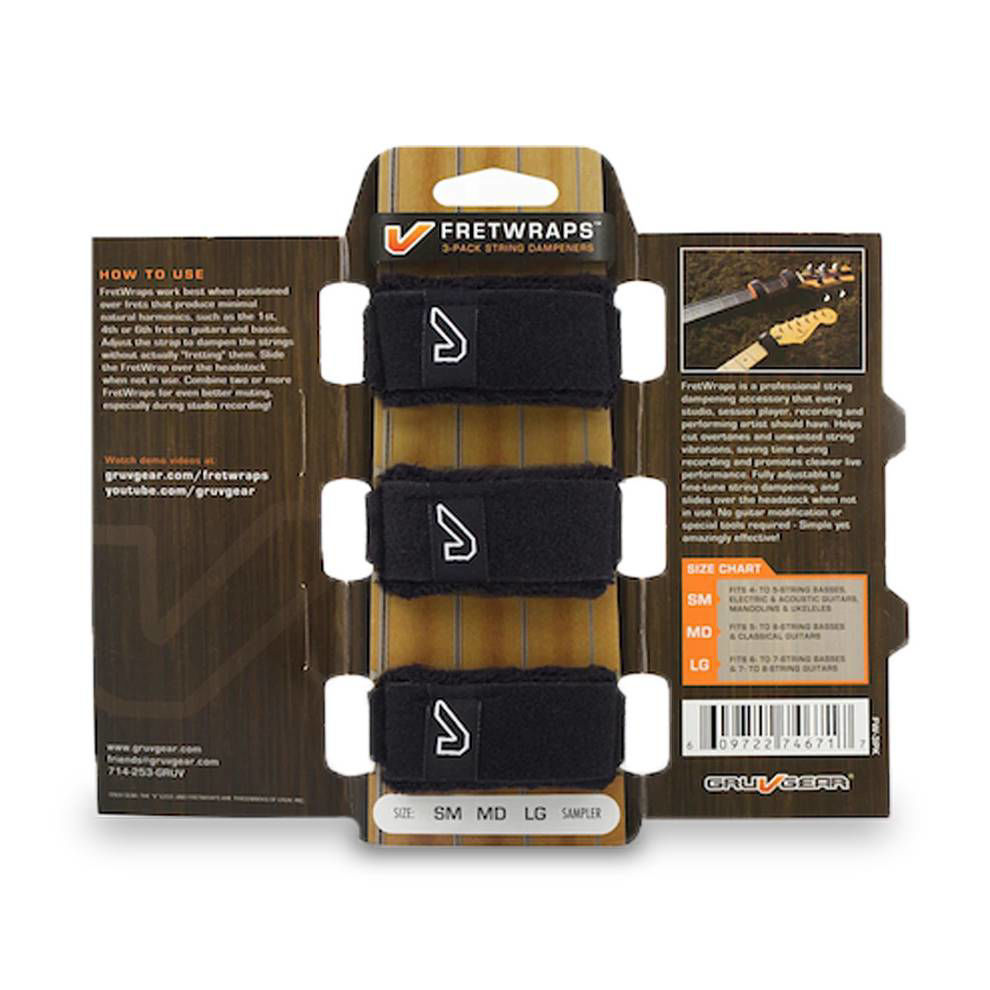 Gruv Gear FretWraps String Muter in Black - Medium (3-Pack)