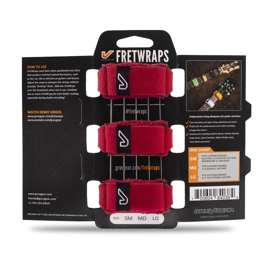 Gruv Gear Medium Fretwraps in Red (3-Pack)