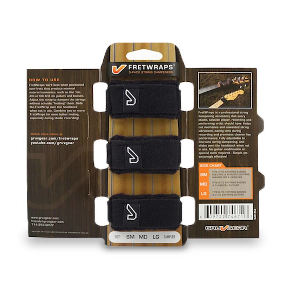 Gruv Gear FretWraps String Muter in Black - Medium (3-Pack)
