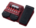 Zoom B1X Four bass amp modeler and multi-effects pedal with various control knobs and input/output jacks visible in the image.