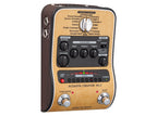 Zoom AC-2 Acoustic Effects & Amp Simulator effects pedal showing interface with control knobs and input/output jacks.