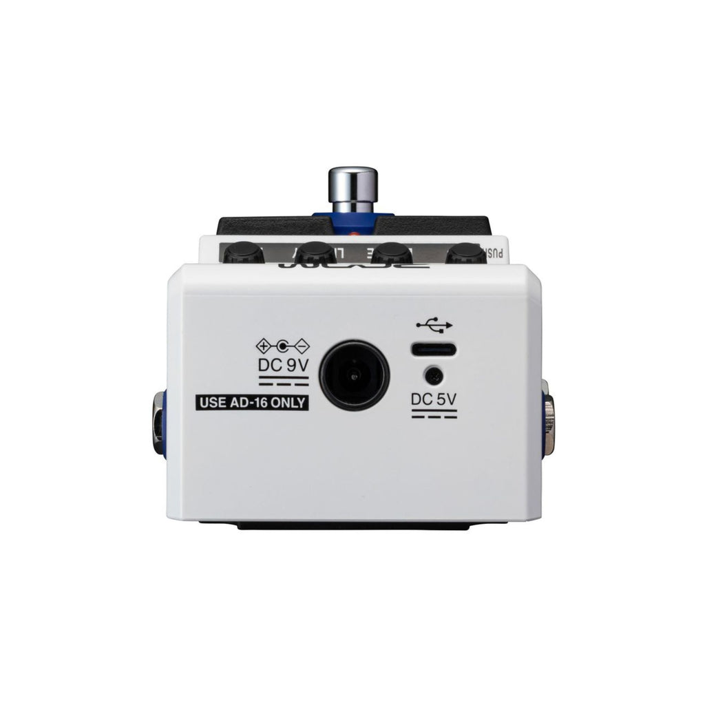Zoom MS-50G Plus multistomp guitar effects pedal with various effect controls and colorful interface display.