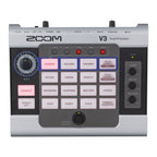 Zoom V3 Vocal Processor multi-effect pedal featuring a sleek design and user-friendly interface for vocal enhancement.