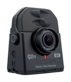 Zoom Q2n-4K handy digital recorder with compact design, multiple control buttons, and built-in microphone for high-quality audio and video.