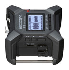 Zoom F3 32-bit field recorder with multiple input options and compact design, ideal for professional audio recording.