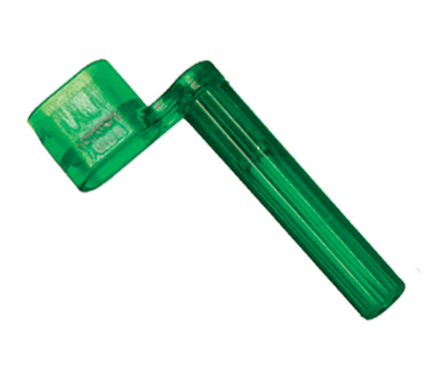 Dr. Parts GA55 Plastic Stringwinder in transparent green for guitar strings, a lightweight guitar accessory for easy string installation.
