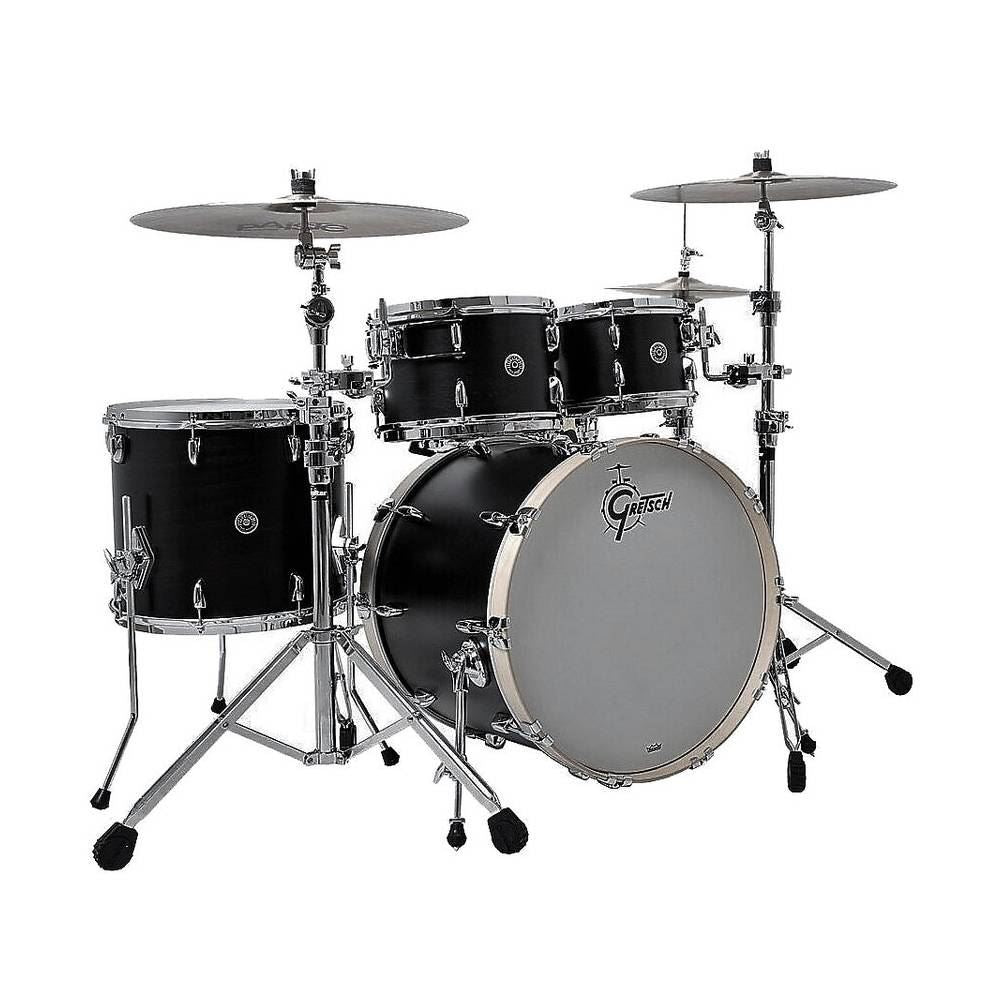 Gretsch Brooklyn BR4 4 Piece Drum Kit with 22in Bass Drum in Satin Metallic Black