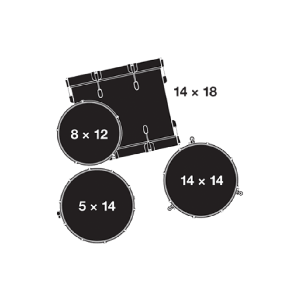 Gretsch Brooklyn 18/12/14+14S Shell Pack in Deep Black Marine Pearl