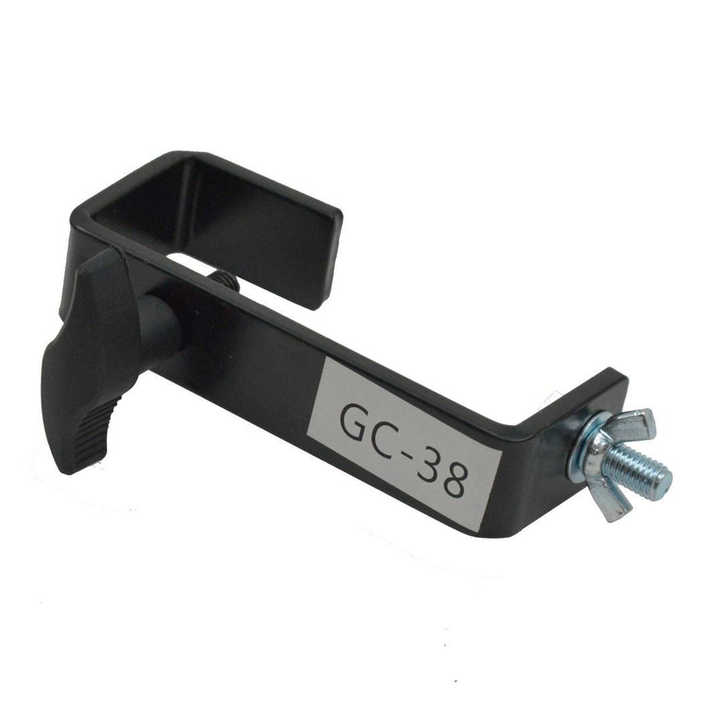 Black AVE GC-38B 38mm G Clamp for stands and brackets, showing its sturdy metal design and adjustable screw mechanism.