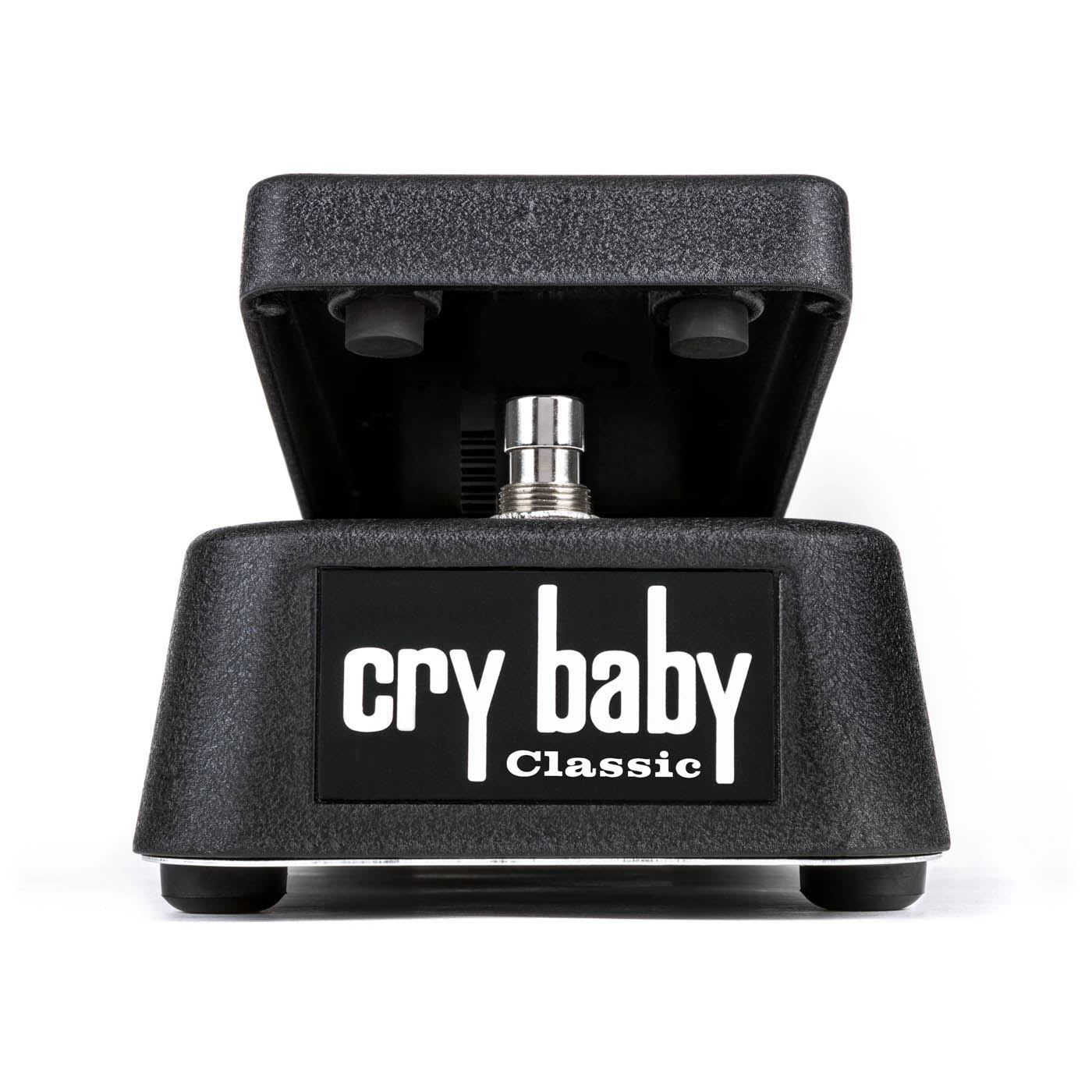 Dunlop Cry Baby Classic effects pedal with footswitch and control knobs on a pedalboard for guitar effects.