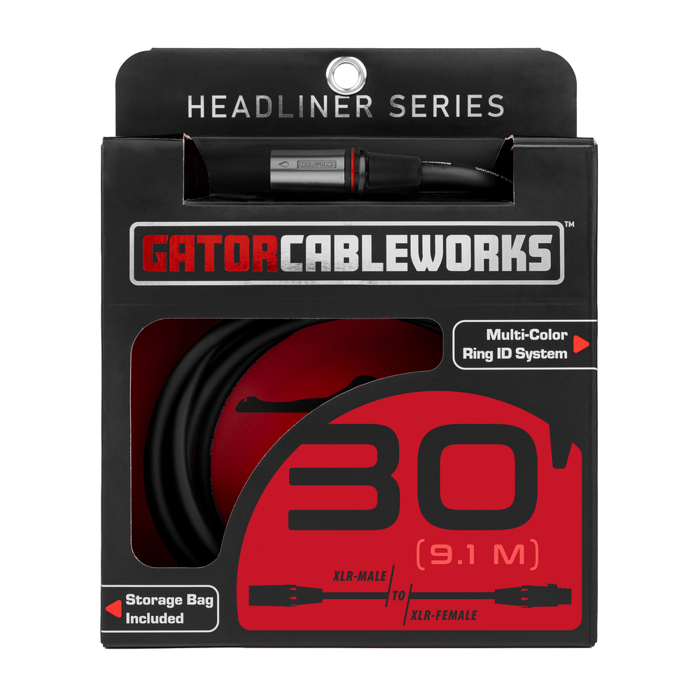 GATOR GCWH-XLR-30 HEADLINER 30FT XLRM-XLRF CABLE