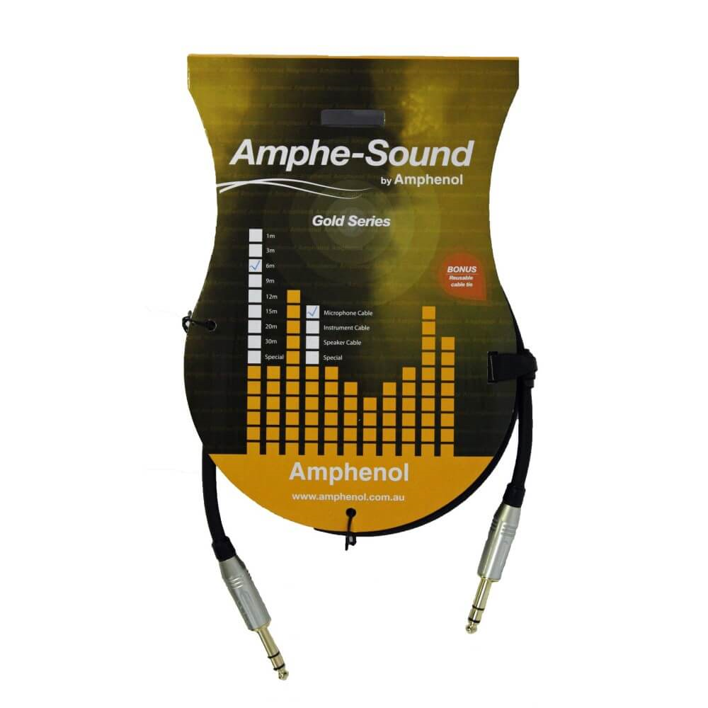 Amphenol 1M TRS Jack - TRS Jack Balanced Cable