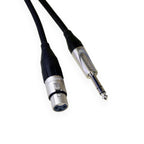 Amphenol 3-meter 6.35mm TRS jack audio cable with metal connectors and black insulation for professional audio connections.