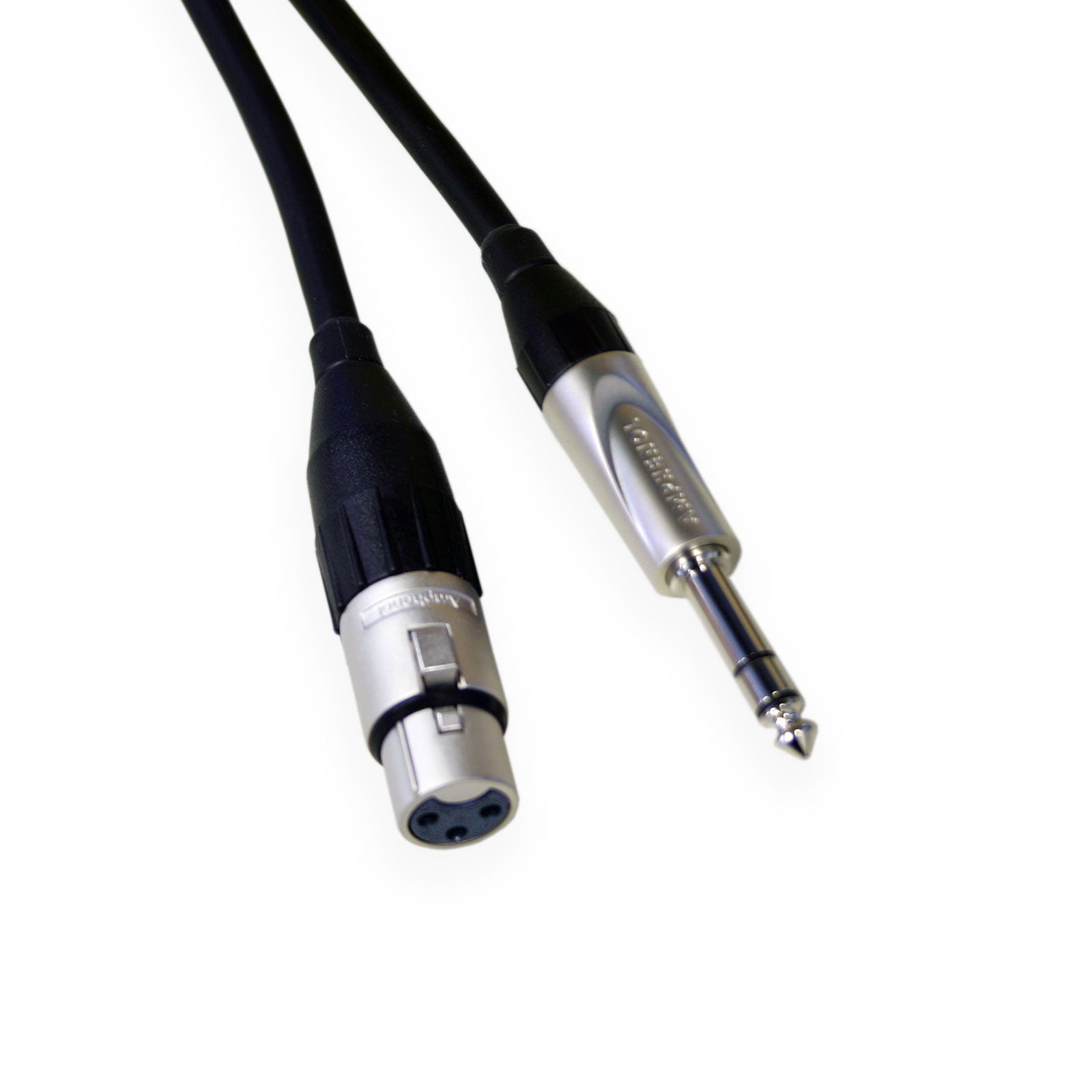 Amphenol 3-meter 6.35mm TRS jack audio cable with metal connectors and black insulation for professional audio connections.
