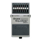 BOSS GEB-7 Bass Equalizer effects pedal with multiple control knobs for shaping bass sound and tone.