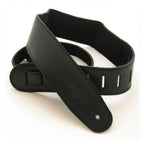 DSL Straps Premium Series Suede Guitar Strap 2.5in Leather & Padded Suede - Black/Black