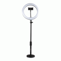 Gator 10-Inch LED Desktop Ring Light Stand with Phone Holder and Compact Weighted Base