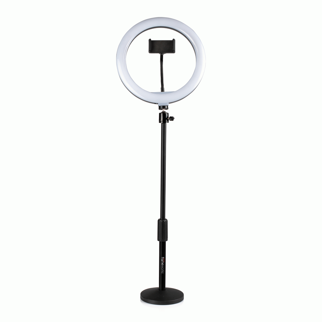 GATOR GFW-RINGLIGHTDSKTP RING LIGHT PHONE HOLDER ROUND STAND