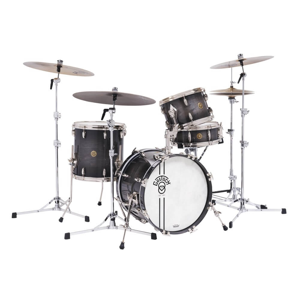 Gretsch Limited Edition 140th Anniversary 12/14/18 + 14S 4pc Drum Shell Pack - Ebony Stardust