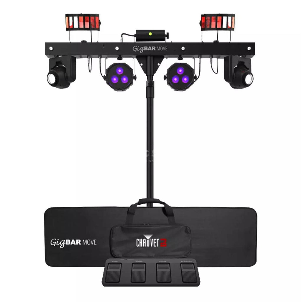 Chauvet Gig Bar Move 5-In-1 LED Effect Light - Moving Heads, Derbys, Pars, Laser, & Strobe in White