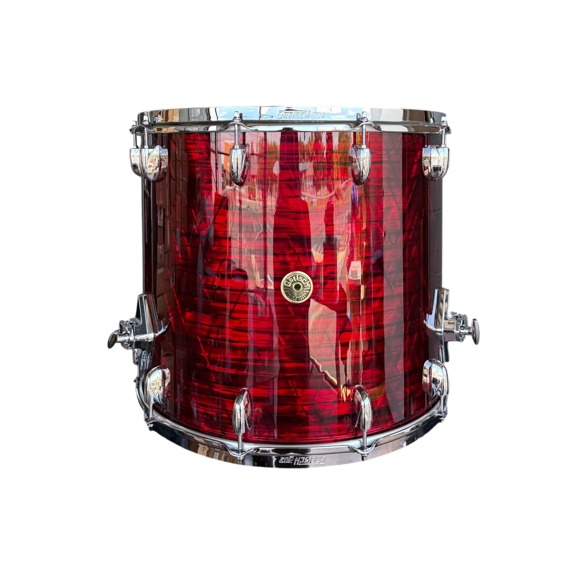 Gretsch Broadkaster 16 x 16 Inch Floor Tom Chrome Hardware in Ruby Red Nitron