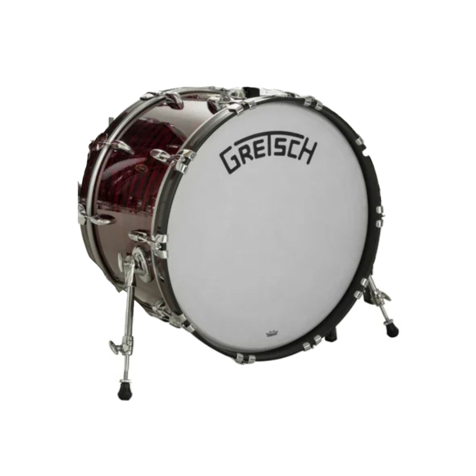 Gretsch Broadkaster 22 x 16 Inch Kick Chrome Hardware in Ruby Red Nitron