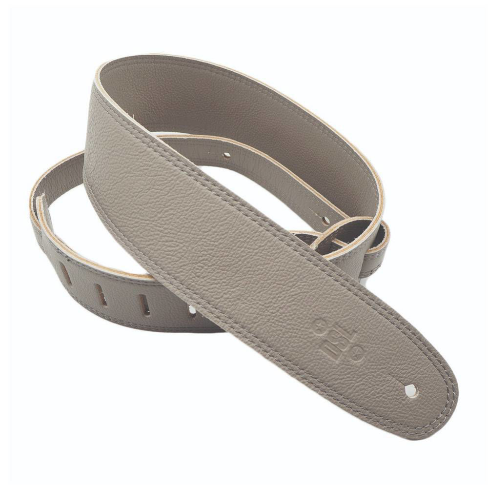 DSL Straps Premium Series Triple Garment Leather Guitar Strap 2.5in - Grey