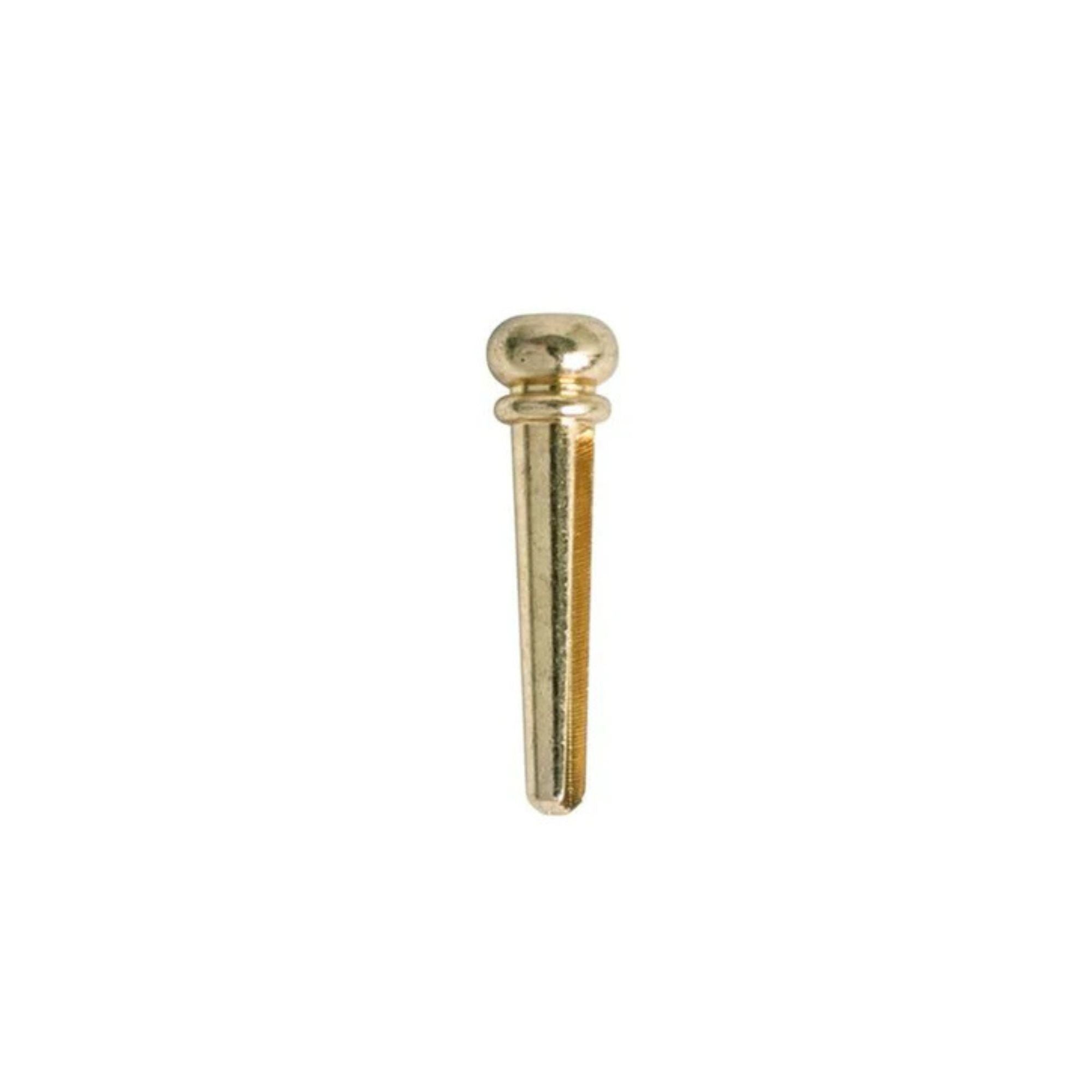 AMS Brass Bridge Pin for guitar, single replacement part, with a polished brass finish and ergonomic design.