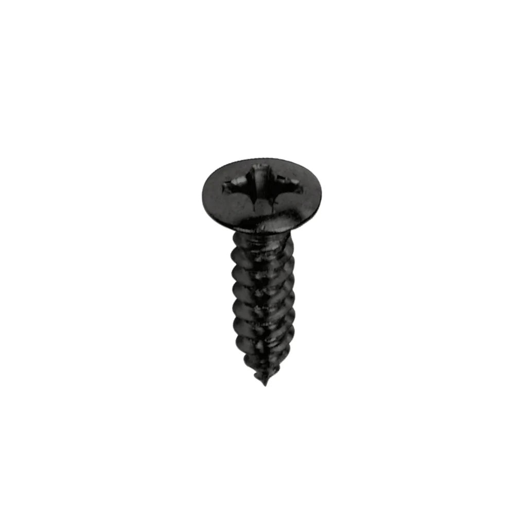 Black screw-in scratchplate screw for AMS GP957B guitar parts, shown in close-up detail.