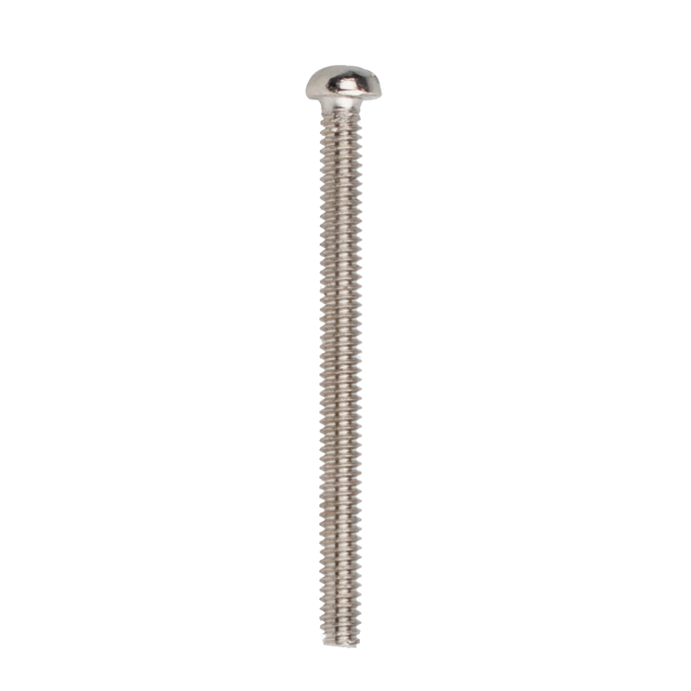 Chrome DiMarzio GP063S guitar humbucker height adjustment screw, 33mm length, for precise pickup height tuning.