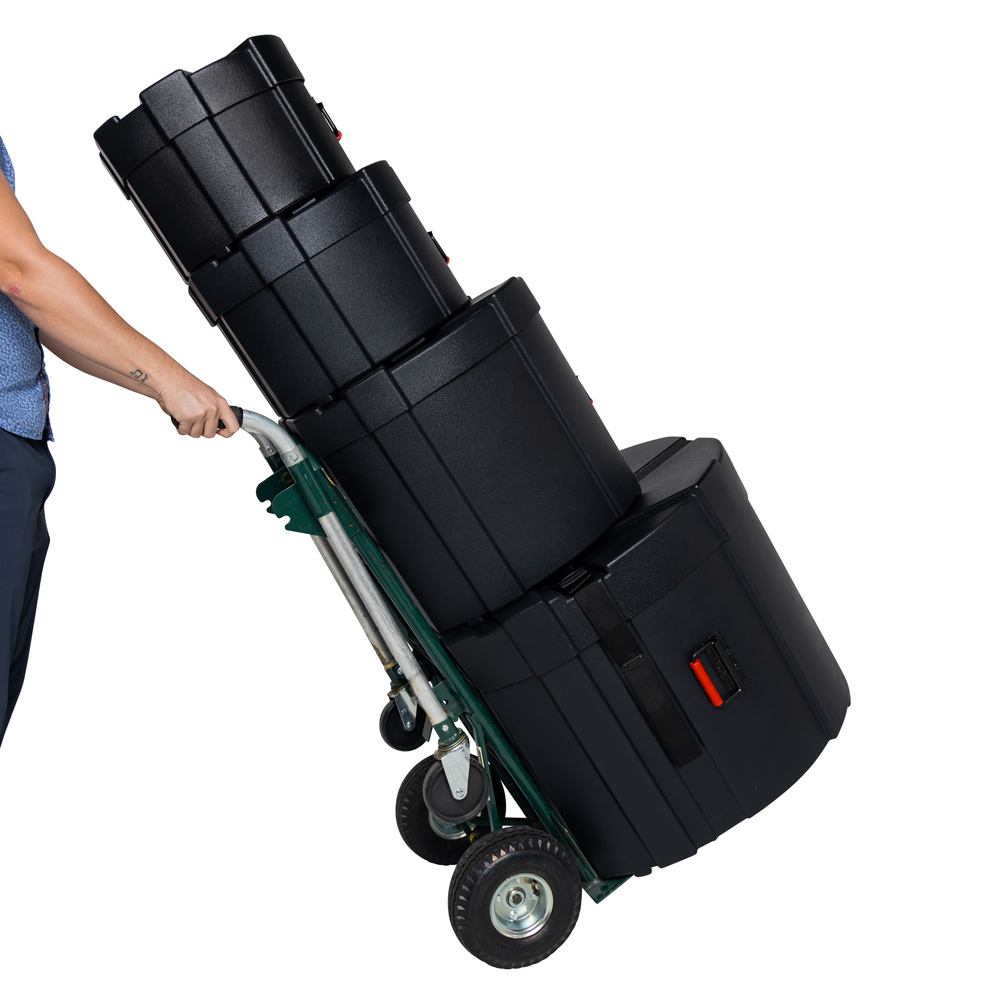 Gator GPROCKPACK Gator Grooves drum case with padded exterior and adjustable straps for easy transport of drum gear.