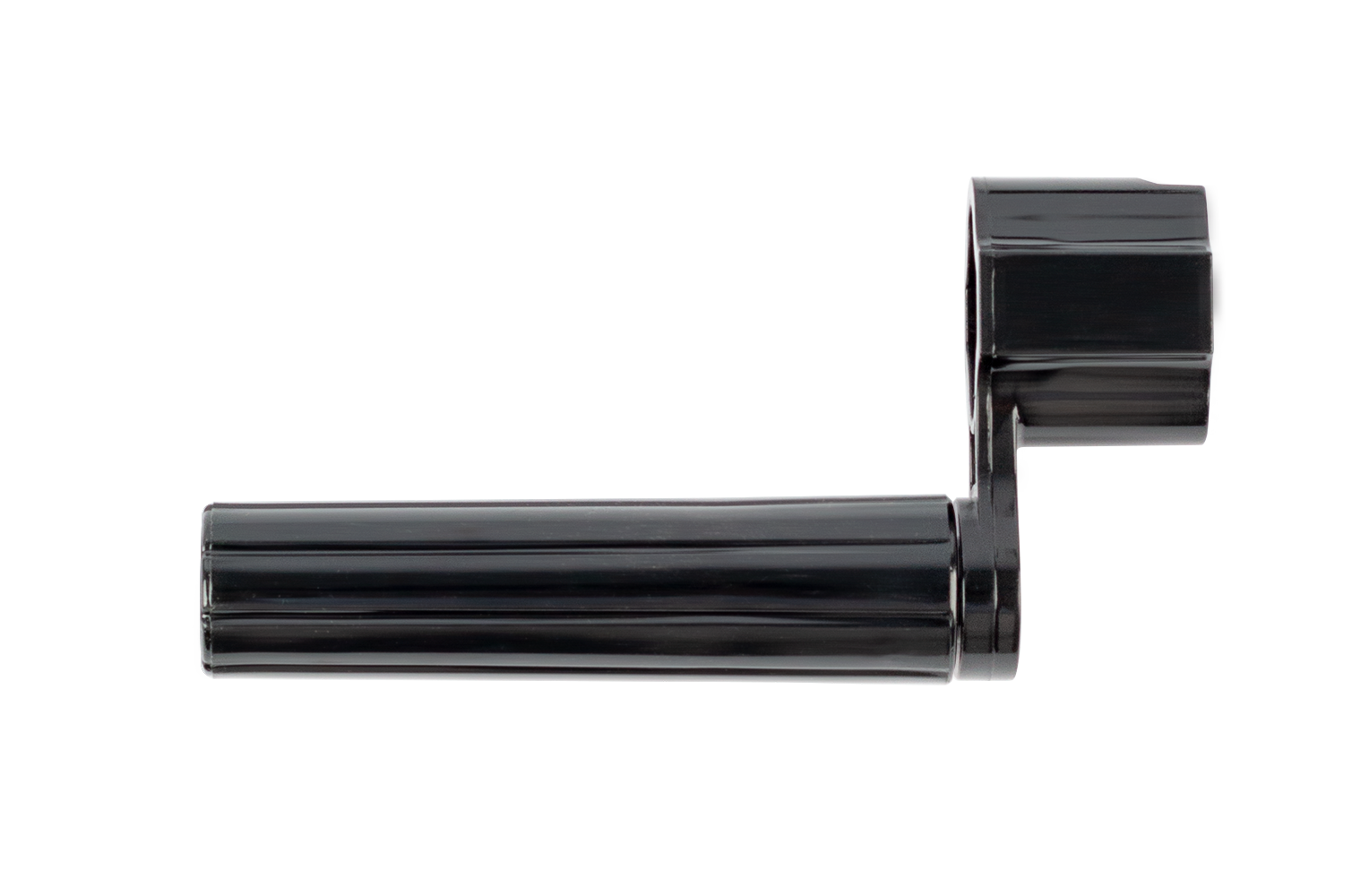 XTR plastic stringwinder for guitars in black, side view showing ergonomic handle and compact design, ideal for guitar string changing.