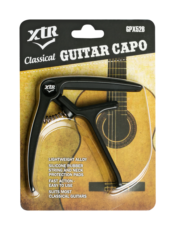 XTR GPX52B Trigger Style Classical Guitar Capo in Black