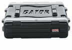 Gator GR-2L Molded PE Rack Case 2U with sturdy handle and protective shell, designed for secure equipment storage and transport.