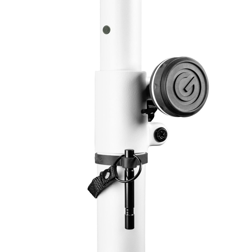 Gravity LS431W White Lighting Stand With Square Steel Base & Off Centre Mounting Option
