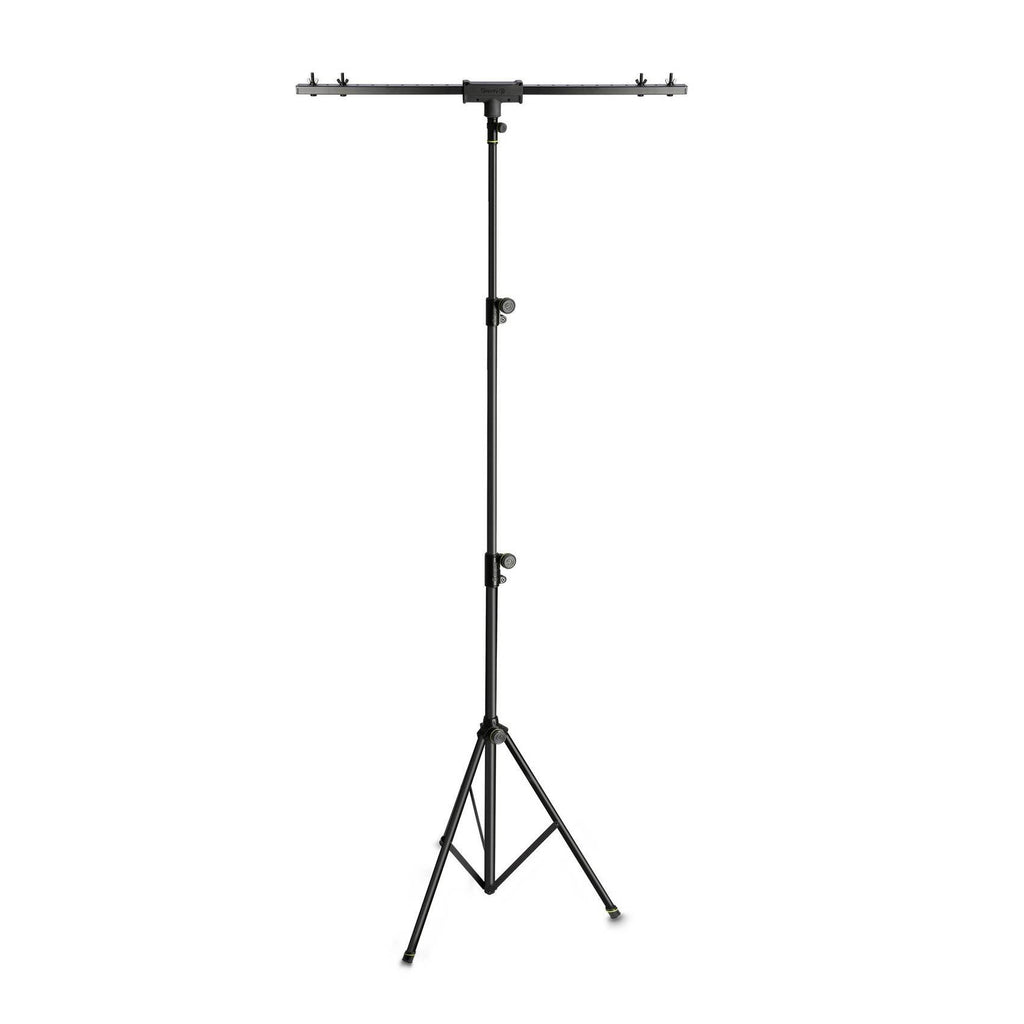 Gravity GLSTBTV17 tripod lighting stand with square T-Bar for studio or photography use, compact and adjustable.